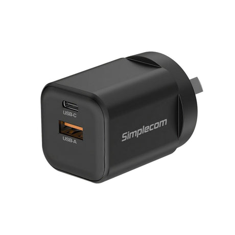 Simplecom CU235 Dual Port PD 35W Fast Wall Charger USB - C + USB - A for Phone Tablet - IT Warehouse