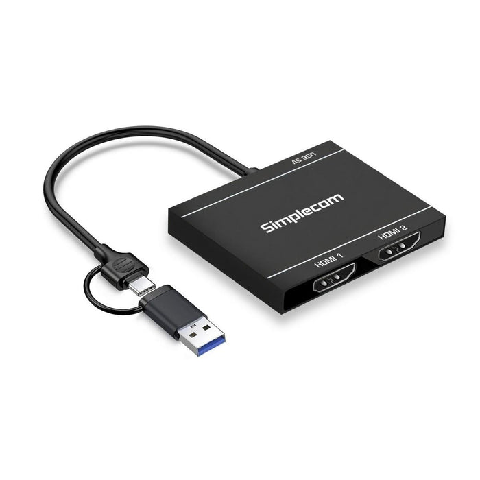 Simplecom DA327 USB 3.0 or USB-C to Dual HDMI