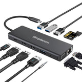 Simplecom CHN612 USB-C 12-in-1 Multiport Docking Station Dual HDMI + VGA Triple Display Gigabit LAN - Electronics > Electronics Accessories > Computer Accessories > Laptop Docking Stations from Simplecom