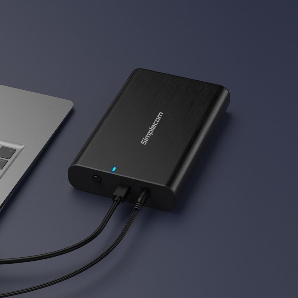 Simplecom SE331 Aluminium 3.5'' SATA to USB-C External Hard Drive Enclosure USB 3.2 Gen1 5Gbps - Electronics > Electronics Accessories > Computer Components > Storage Devices > Hard Drive Accessories > Hard Drive Enclosures & Mounts from Simplecom