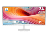 MSI Pro MP341CQW 34in Ultra-wide QHD VA 120Hz Curved Business Monitor - White by MSI