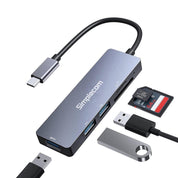 Simplecom CH255 USB-C 5-in-1 3-Port USB-A Hub with SD MicroSD Card Reader