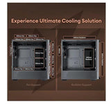 OKINOS Cypress P7 Genuine Walnut Wood Trim ATX, Type-C, 4 x 120mm PWM Fans, Black Stylish Premium Case