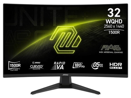 MSI MAG 321CQF E18 32" WQHD Rapid VA 180Hz Curved Gaming Monitor - Electronics > Video > Computer Monitors from MSI