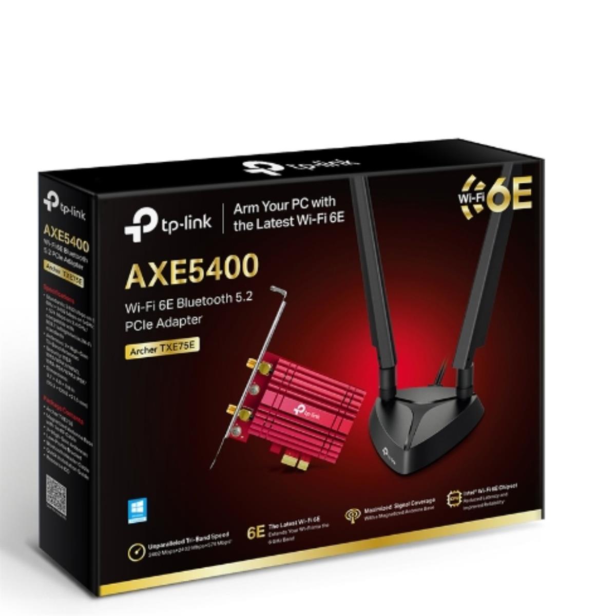 TP-Link Archer TXE75E AXE5400 Wi-Fi 6E Bluetooth 5.2 PCIe Adapter