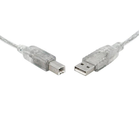 8Ware USB-2.0 Cable 0.5M (50cm) A To B Transparent Metal Sheath Ul ApProved - Electronics > Electronics Accessories > Cables > Storage & Data Transfer Cables > USB Cables from 8ware