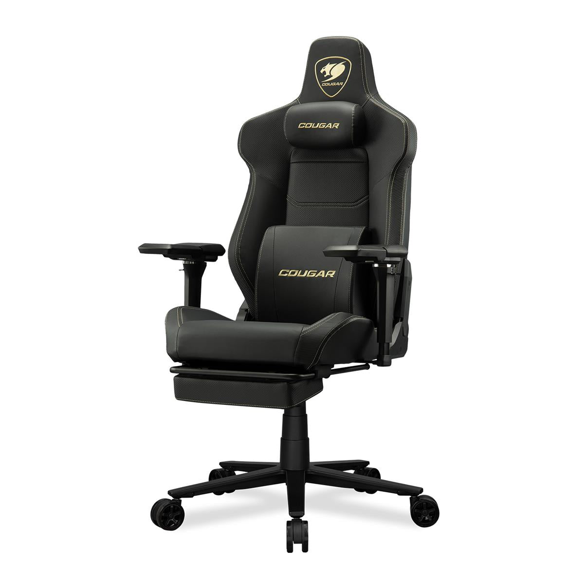 Cougar Armor Evo M Gold Gaming Chair with foot rest