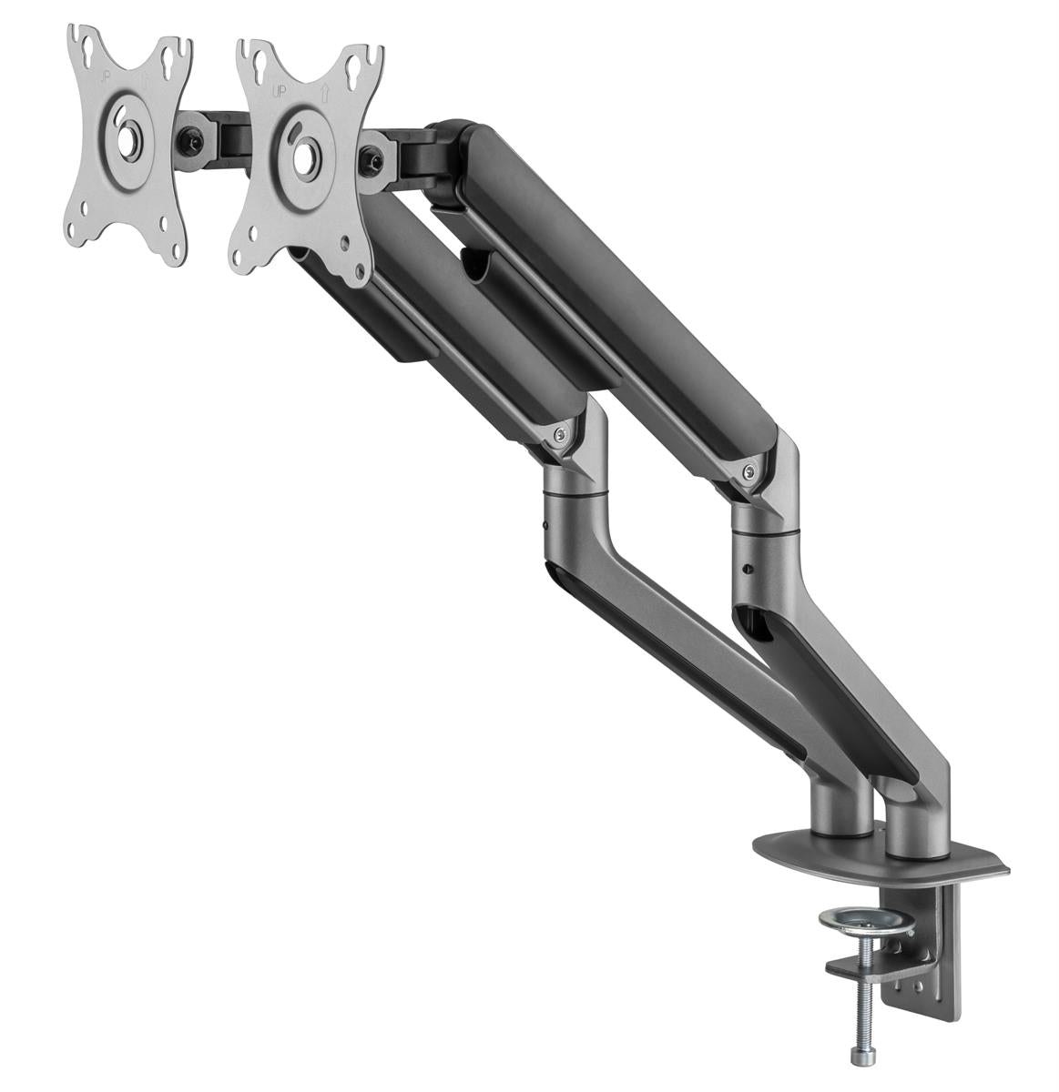 INFINITY Grey Dual Monitor Economical Spring-Assisted Monitor Arm