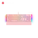 Fantech MAXPOWER II Wired Hot-Swap RGB Backlight Speed Grey Switch Mechanical Keyboard - Pink Wrist Rest by Fantech