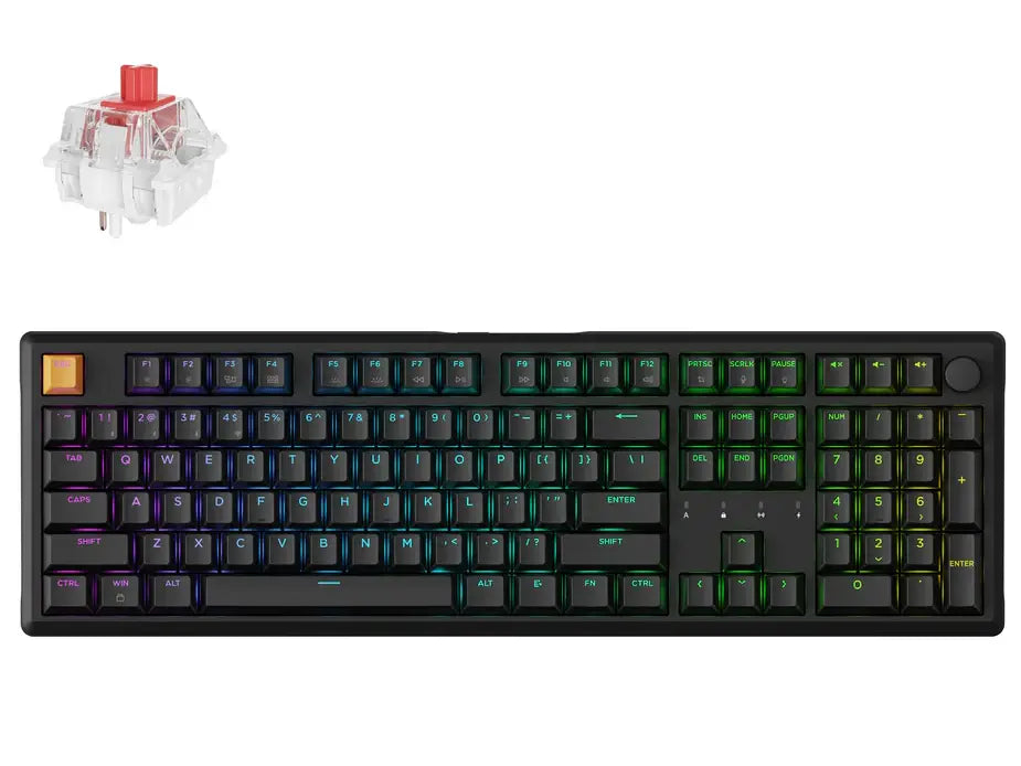 Keychron J5 QMK Wireless Low profile Wireless Mechanical Keyboard Red Switch - Black