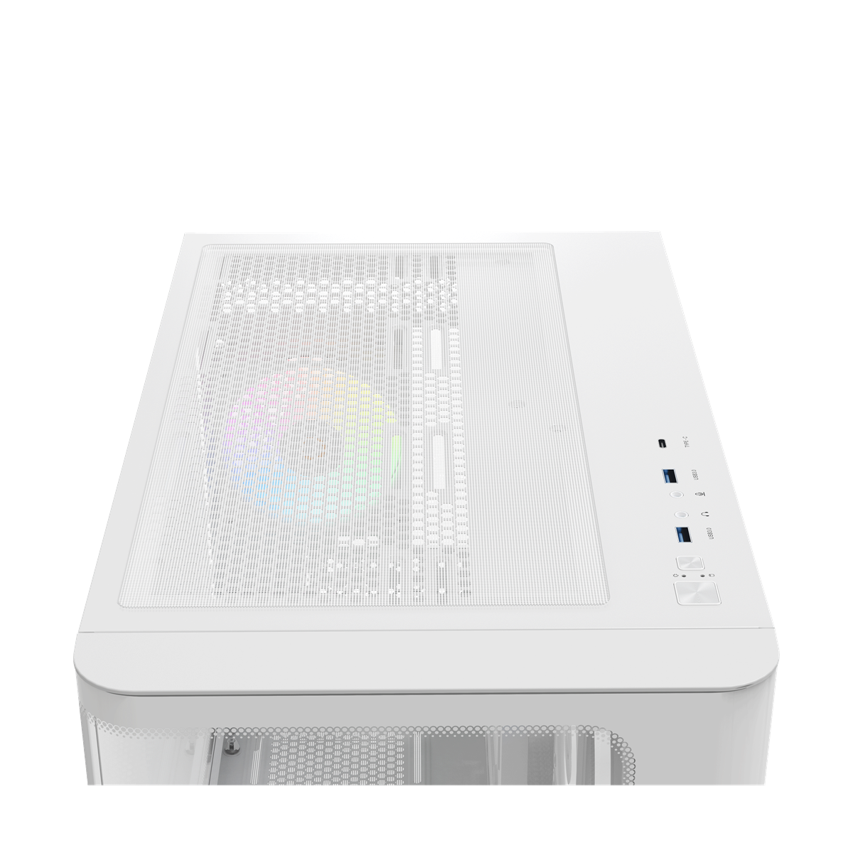 OCYPUS Iota C50 WHITE mATX case curve panel with digital display