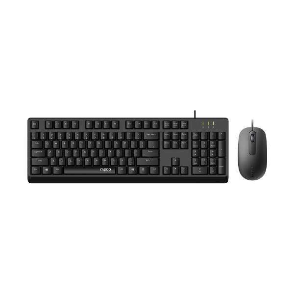 RAPOO X130pro - Wired Optical Mouse and Keyboard Combo Black