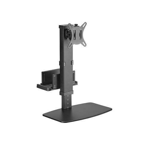 Brateck Vertical Lift Monitor Stand With Thin Client CPU Mount Fit Most 17"-32"