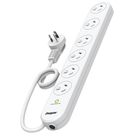Energizer 6 Outlet Powerboard with Surge Protection