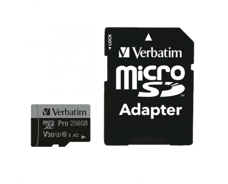 Verbatim Pro 256 GB Class 3/UHS-I (U3) V30 microSDXC by Verbatim