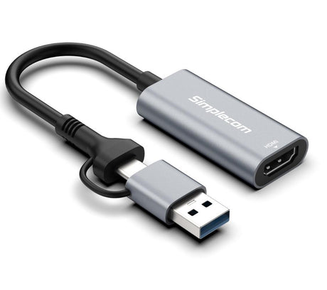 Simplecom DA306C USB 3.0 and USB-C to HDMI Video Card Adapter - Electronics > Electronics Accessories > Cables > Audio & Video Cables from Simplecom