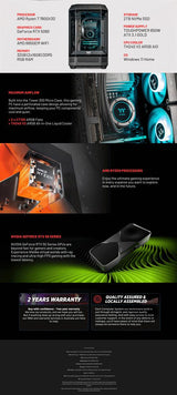 Thermaltake Citadel 300 Xtreme Desktop PC AMD Ryzen 7 7800X3D 32GB RAM RTX 5080 W11H - Tower 300 Black