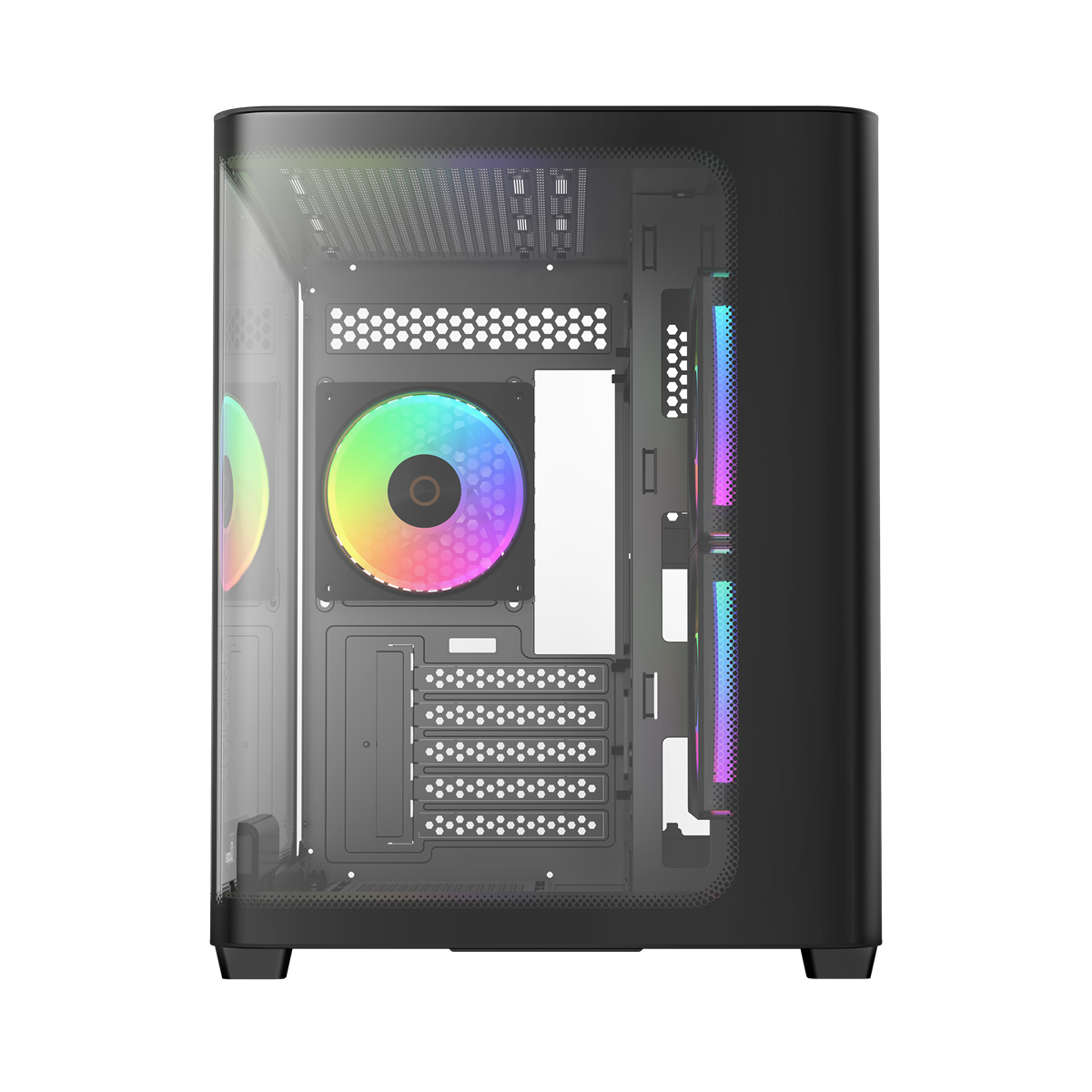 OCYPUS Iota C50 BLACK mATX case curve panel with digital display
