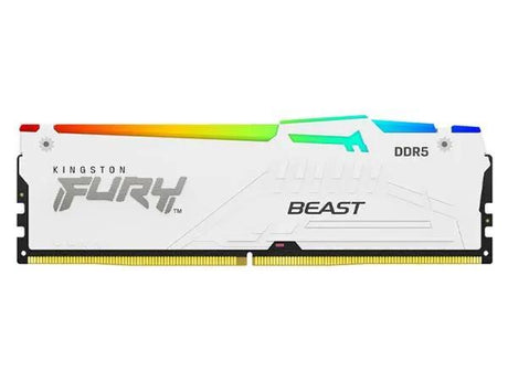 Kingston Fury Beast DDR5 RGB 64GB (2 x 32GB) 6000MT/s CL36 EXPO/XMP RAM - White by Kingston
