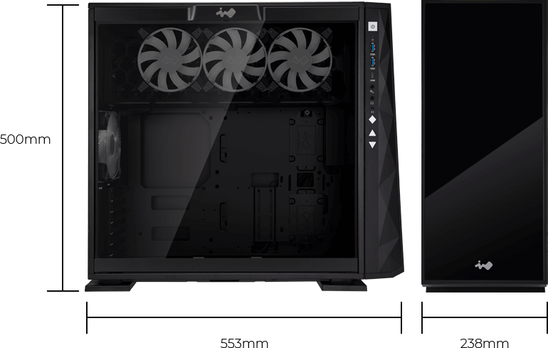 InWin 309 ARGB Tempered Glass Mid-Tower ATX Case-Black by InWin
