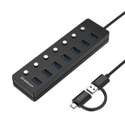 Simplecom CH375C 7-Port USB A/C 3.0 Hub Individual Switches and Power