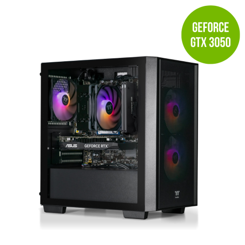 Thermaltake Genesis V5 Ryzen 5 5500 RTX 3050 1TB SSD 16GB RAM W11H Gaming Desktop PC - Black