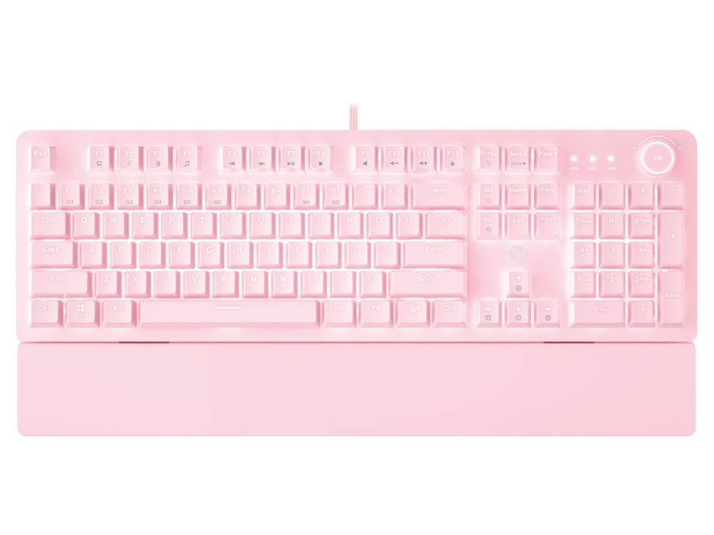 Fantech Maxpower MK853v2 RGB Red Switch Mechanical Keyboard with Knob - Pink
