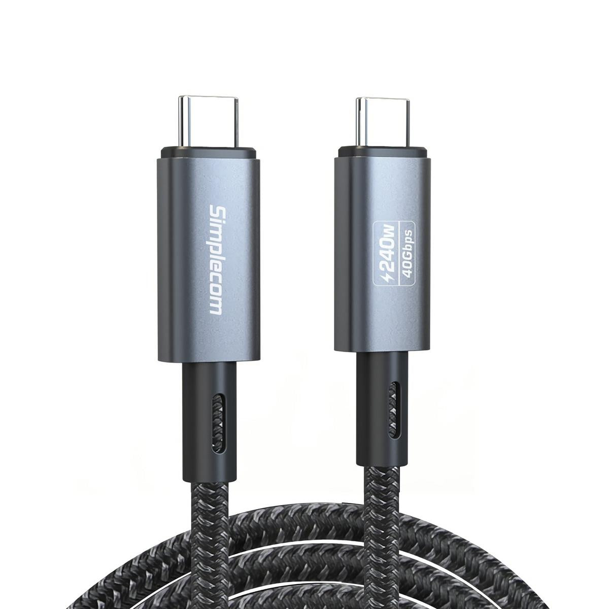 Simplecom CA612 USB-C to USB-C Cable USB4 40Gbps 5A 240W PD3.1 8K@60Hz 1.2M - Electronics > Electronics Accessories > Cables > Storage & Data Transfer Cables > USB Cables from Simplecom
