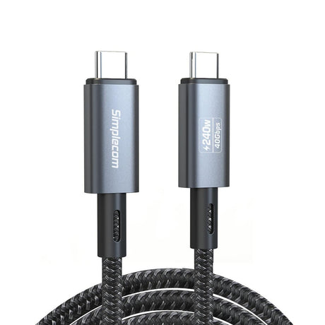Simplecom CA612 USB-C to USB-C Cable USB4 40Gbps 5A 240W PD3.1 8K@60Hz 1.2M - Electronics > Electronics Accessories > Cables > Storage & Data Transfer Cables > USB Cables from Simplecom
