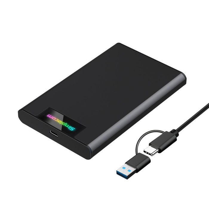 Simplecom SE239 Tool-free 2.5" SATA HDD SSD to USB-C Enclosure with RGB