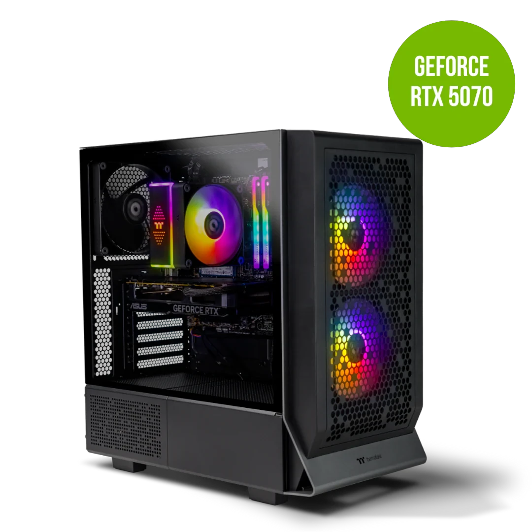 Thermaltake Infinity PRO V6 Ryzen 5 7600 RTX 5070 1TB SSD 32GB RAM W11H Gaming Desktop PC - Black by Thermaltake