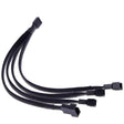 4 Pin PWM Extender Cable Black Sleeved Extension Fan Cable 1 to 3 ways Splitter - Electronics > Electronics Accessories > Cables > System & Power Cables from Astrotek