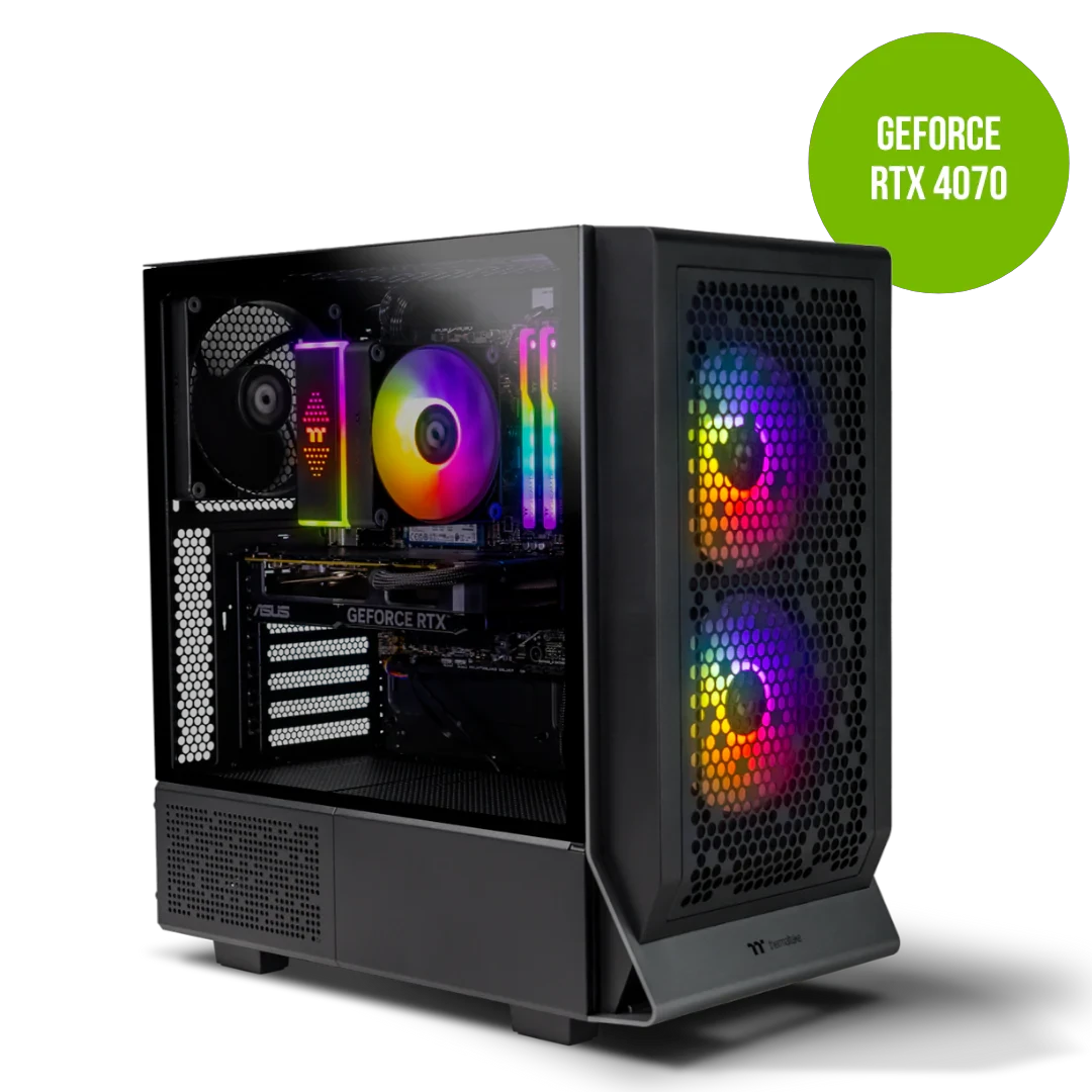 Thermaltake Infinity Pro V4 R5-7500F RTX 4070 1TB SSD 32GB W11H Gaming Desktop PC - Black by Thermaltake