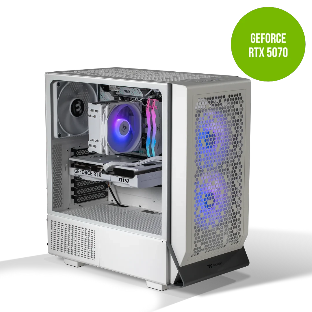 Thermaltake Infinity Pro V6 Ryzen 5 7600 GeForce RTX 5070 1TB SSD 32GB RAM W11H Desktop Gaming PC - Snow by Thermaltake