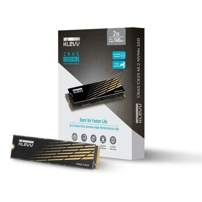 KLEVV CRAS C925 2TB M.2 NVMe PCIe Gen4x4 SSD Heatsink Included, up to 7400MB/s