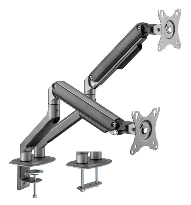 INFINITY Grey Dual Monitor Economical Spring-Assisted Monitor Arm