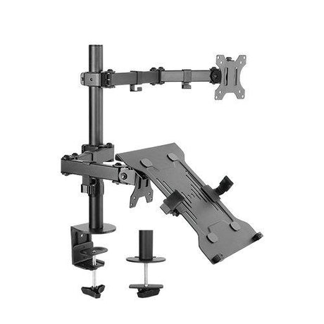 Brateck Double Joint Monitor Arm with Laptop Holder - Electronics > Video > Video Accessories > Television Parts & Accessories > TV & Monitor Mounts from Brateck