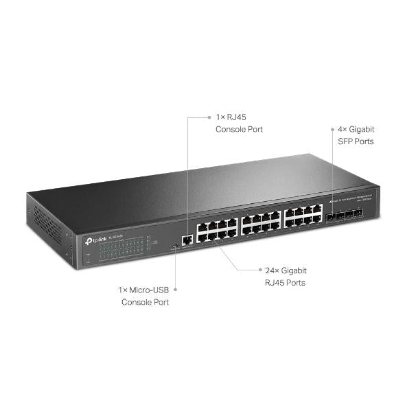 TP-Link SG3428 Omada 24-Port Gigabit L2+ Managed Switch with 4 SFP Slots