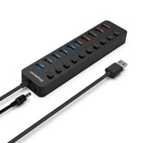 Simplecom CHU810 10-Port USB 3.0 Hub and Charger with Individual Switches