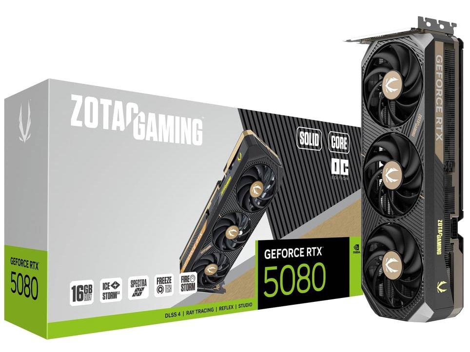 ZOTAC GAMING GeForce RTX 5080 SOLID CORE OC 16GB GDDR7 Graphics Card