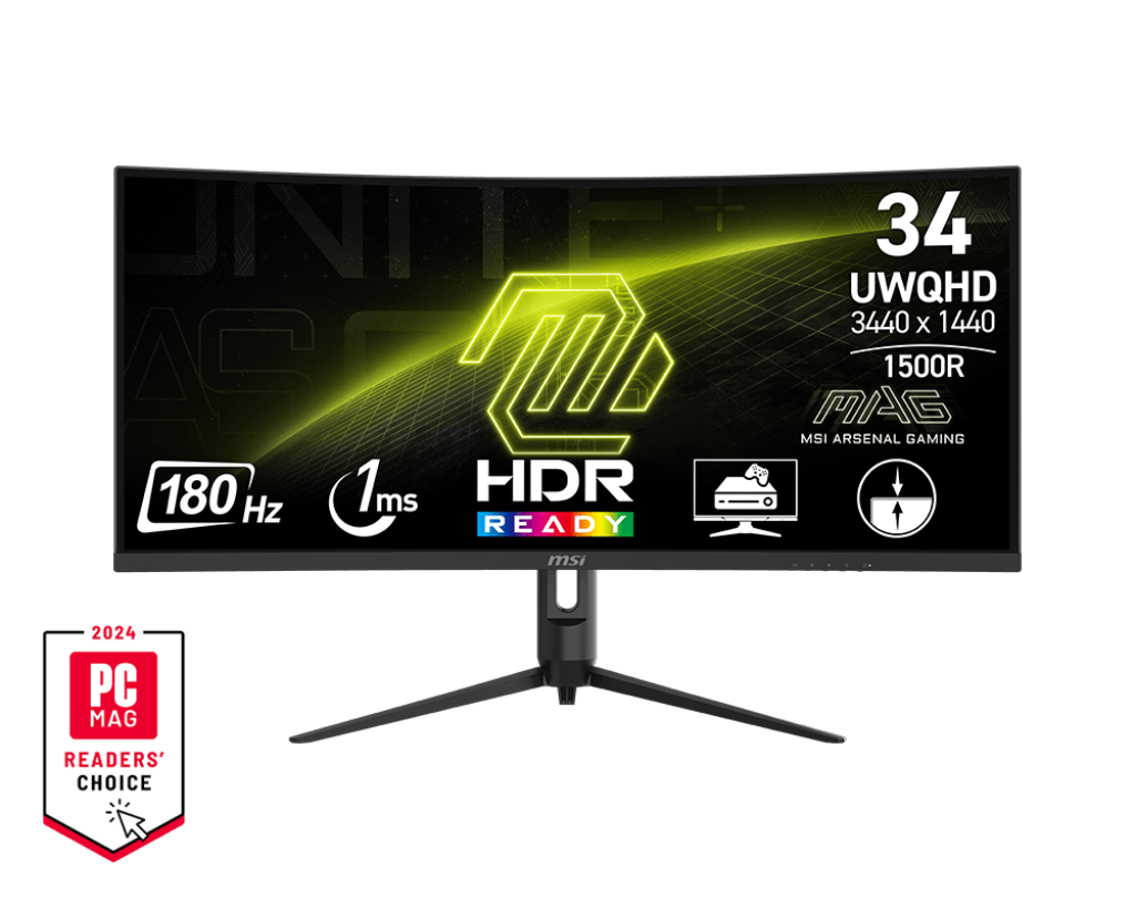 MSI MAG 342CQR E2 34inch 180Hz UWQHD VA Curved Gaming Monitor