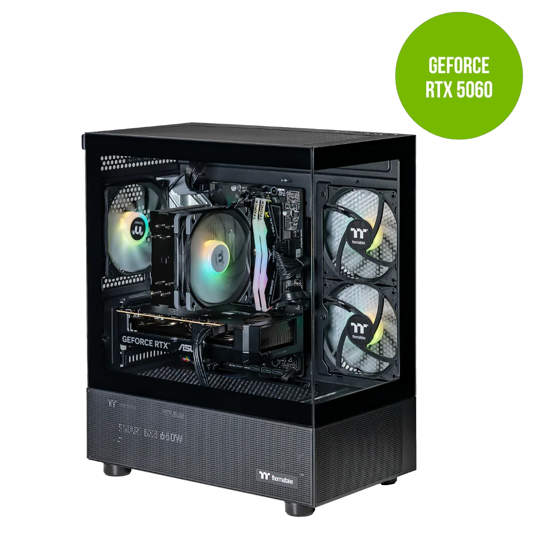 Thermaltake Horizon Elite i5-14400F, 32GB RAM, 1TB SSD, RTX 5060, Windows 11 Home - Black by Thermaltake