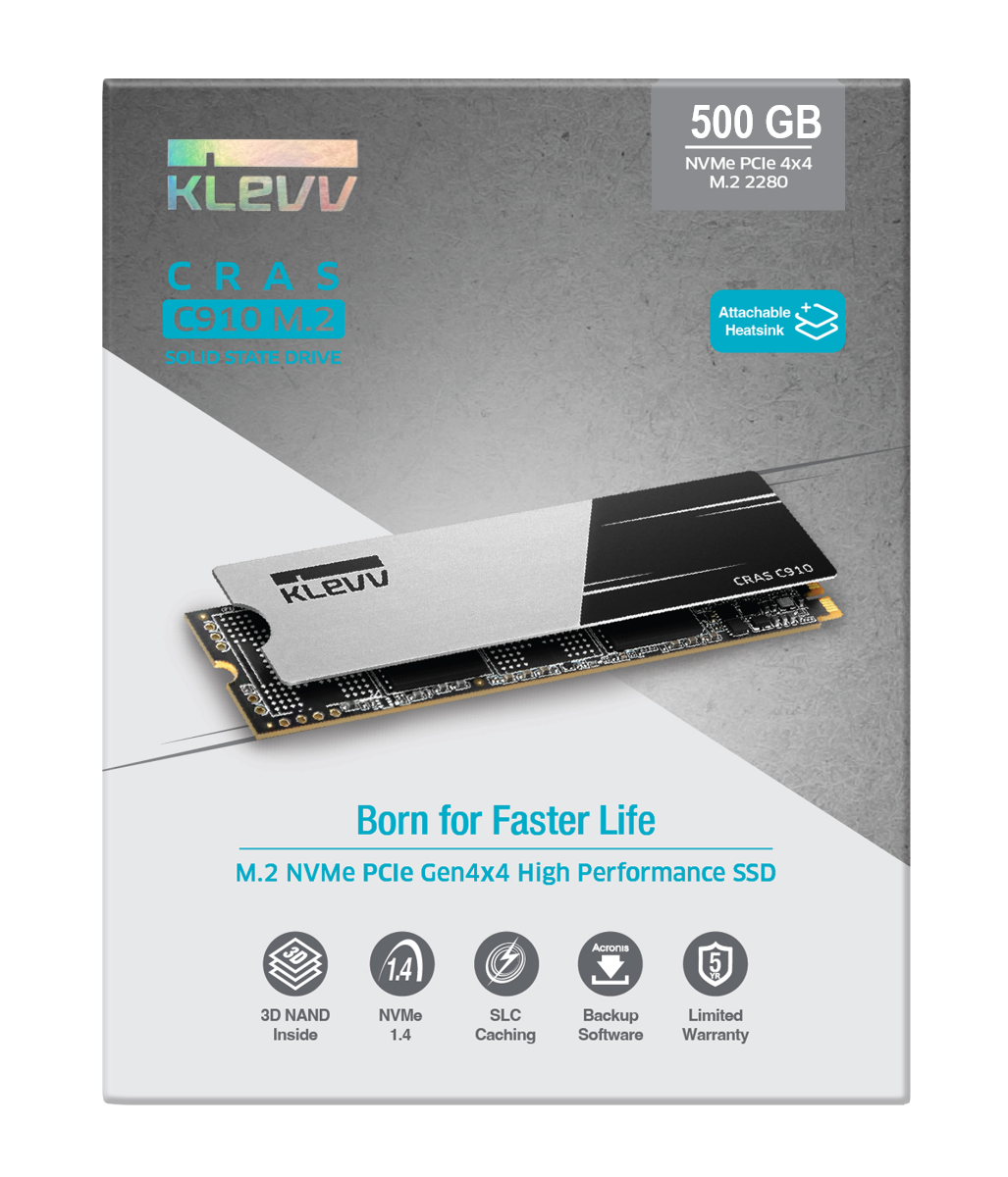 KLEVV CRAS C910 500GB M.2 NVMe PCIe Gen4x4 SSD