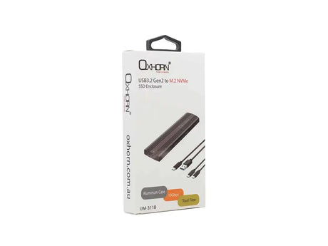 Oxhorn USB-C 3.2 Gen 2 M.2 NVMe SSD Enclosure Black by OXHORN