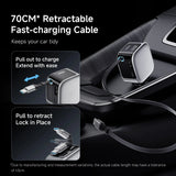 CUKTECH 10 Car Charger 90W with Retractable Cable by CUKTECH