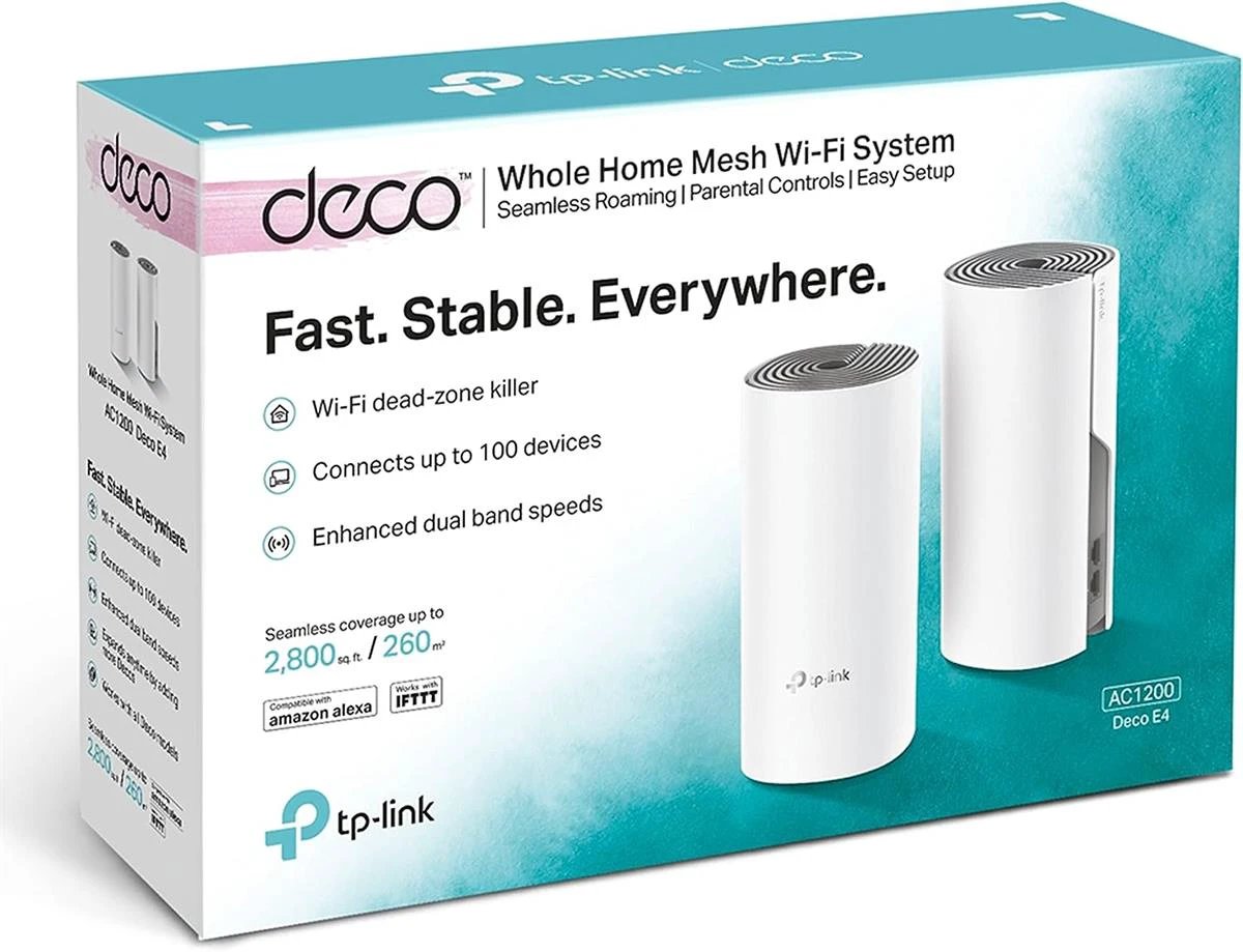 TP-Link Deco E4 AC1200 Whole Home Mesh Wi-Fi System - 2 Pack by TP Link