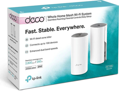 TP-Link Deco E4 AC1200 Whole Home Mesh Wi-Fi System - 2 Pack by TP Link