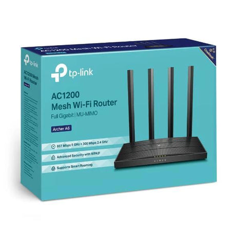 TP-Link Archer A6 AC1200 Wireless MU-MIMO Gigabit Router (OneMesh) by TP Link