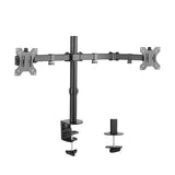 Brateck Dual Screens Economical Double Joint Articulating Steel Monitor Arm Fit Most 13in-32in Monitors
