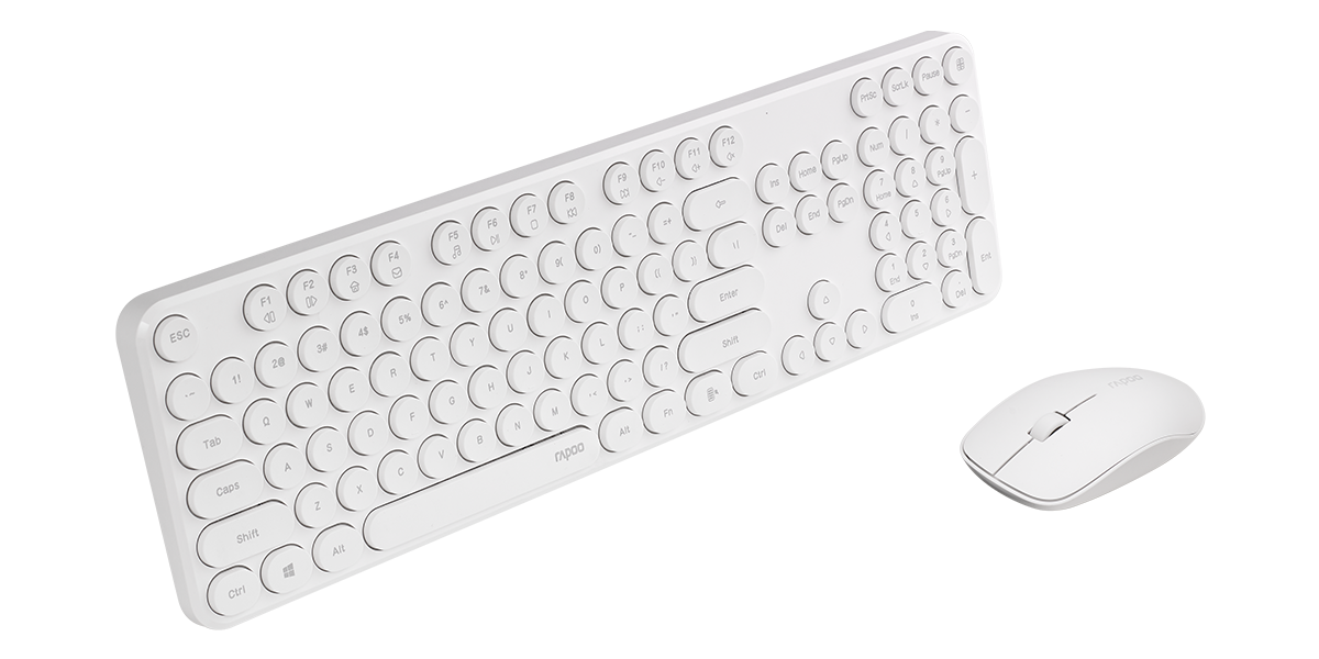 RAPOO Wireless Optical Mouse & Keyboard White